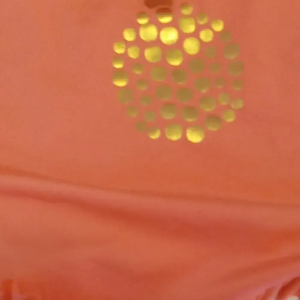 Lily & Dan Girl's Size Medium Orange Swim Top with Gold Pineapple. Bight, Summer